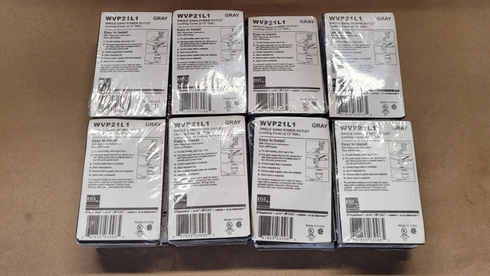 Lot of 16 EGS WVP21L1 Gray Single Gang Power Outlet Locking Covers