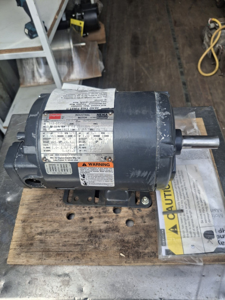 Dayton General Purpose Motor; Drip Proof, Rigid Base, 1.5 HP, 208-230/460 Volts 