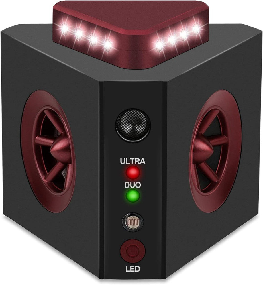 4-in-1 Ultrasonic Rodent Repellent Plug-in Electronic Mice Burgundy, Black 