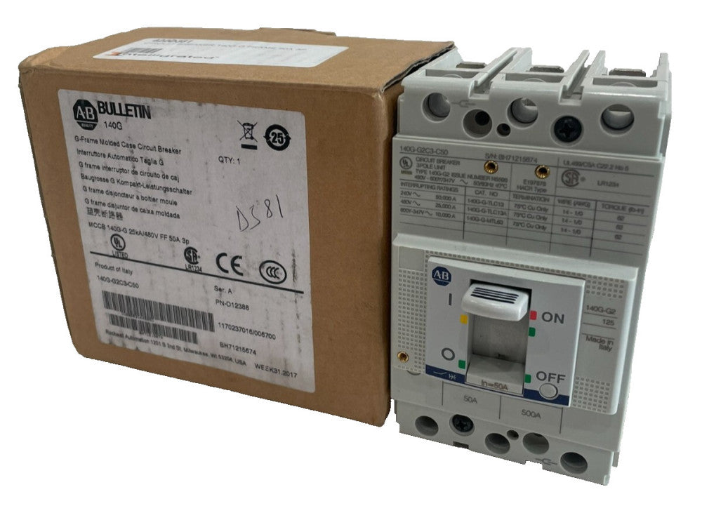 A / B 140G-G2C3-C50 CIRCUIT BREAKER SER. A 140GG2C3C50 NEW, SURPLUS