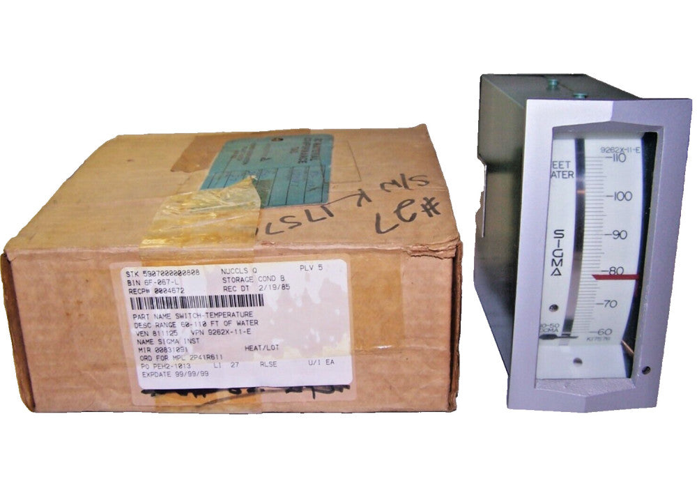 NEW SIGMA TEMPERATURE METER 60" - 110" OF WATER 115 VAC  9262X-11-E