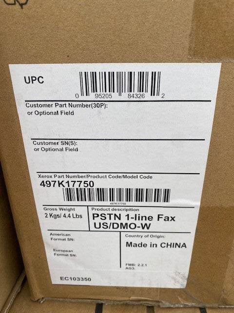Xerox 497K17750 1 Line Fax Kit PSTN Fax For VersaLink B7025 B7030 B7035 (NEW)