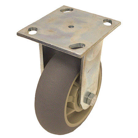 Zoro Select P21r-Rcp060kp-14 Plate Caster,Rigid,Rubber,7 1/2"H