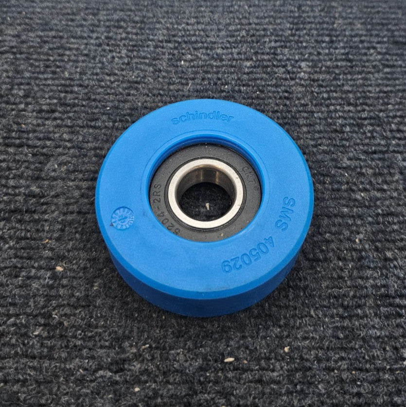 (QTY 7) Schindler SMS 405029 Roller 76mm OD  x 25mm Bore - Blue
