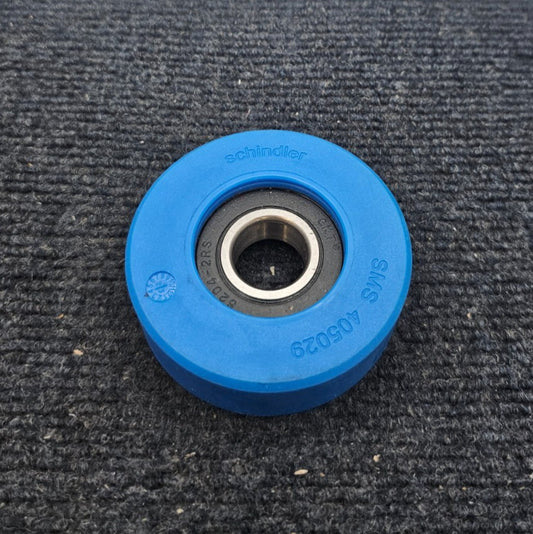 (QTY 7) Schindler SMS 405029 Roller 76mm OD  x 25mm Bore - Blue