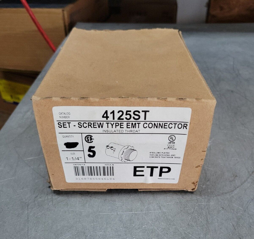 BOX OF 5 - ETP 4125ST SET SCREW TPE CONNECTOR 1-1/4" - NEW OLD STOCK
