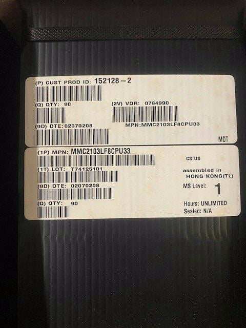 (90 PIECE) MOTOROLA SEMICONDUCTOR MMC2103LF8CPU33 (NEW)