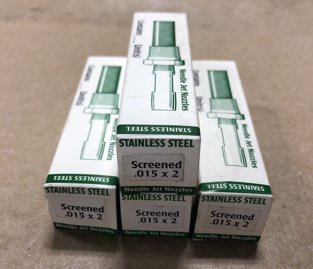NEW Gatewood Needle Jet Nozzle .015X2 Stainless Steel Screened (LOT OF 4)