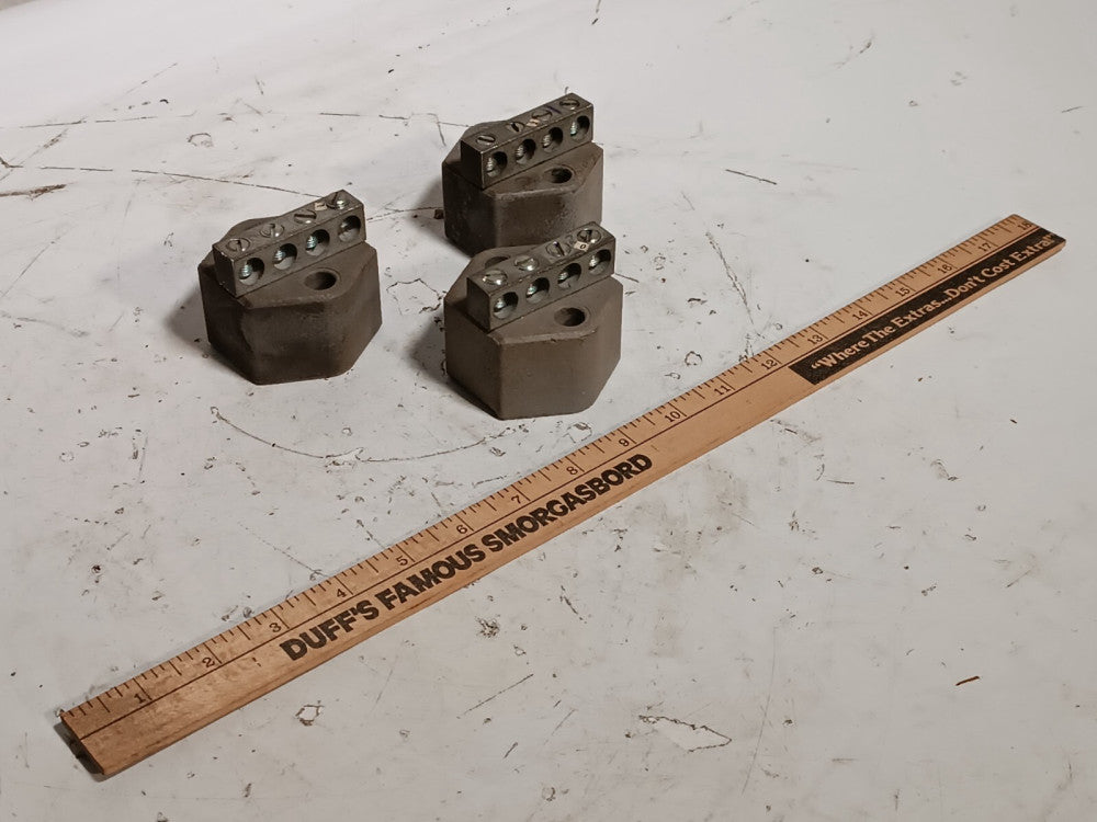 (3) Generic P-0119B01 Circular Grounding Bars, Three Prong, Used