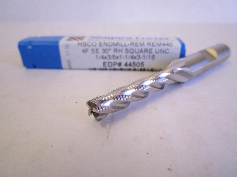 Niagara (44505) 1/4" x 3/8" x 1-1/4" x 3-1/16" OAL Square 4-Flute HSCO Endmill 