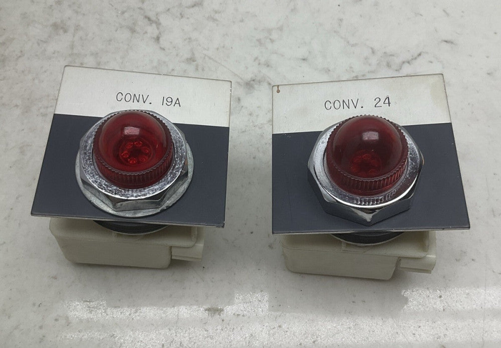 2 Pack Square D 9001-KM38LR Pilot Light Module Red Button 120vac