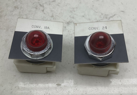 2 Pack Square D 9001-KM38LR Pilot Light Module Red Button 120vac