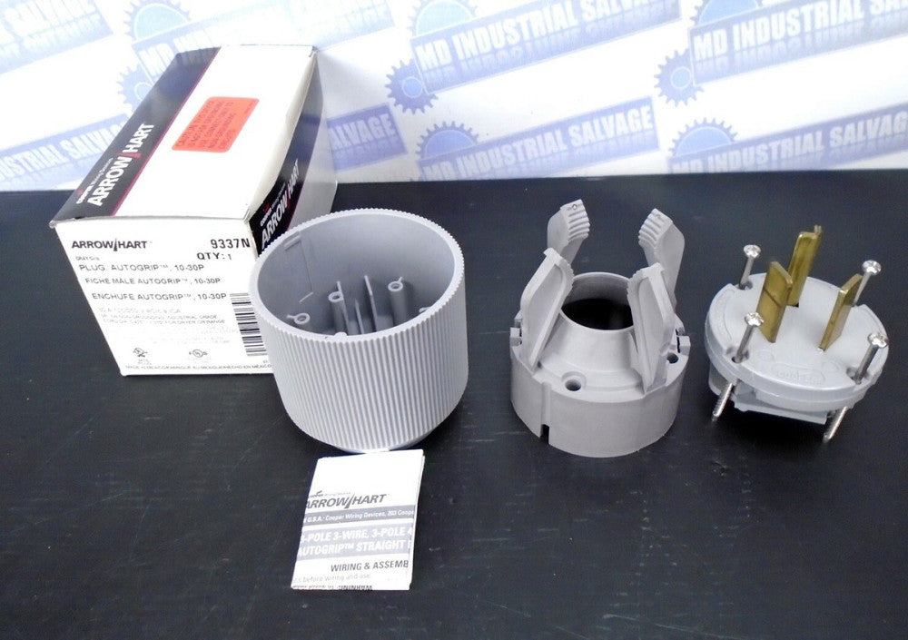 EATON ARROW HART Autogrip PLUG 10-30P PART # 9337N 30A, 125/250VAC (NEW in BOX)