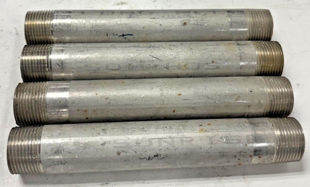 STAINLESS STEEL NIPPLES LOT OF 4 THREADED ON BOTH ENDS M304/L40WMBUZ224836