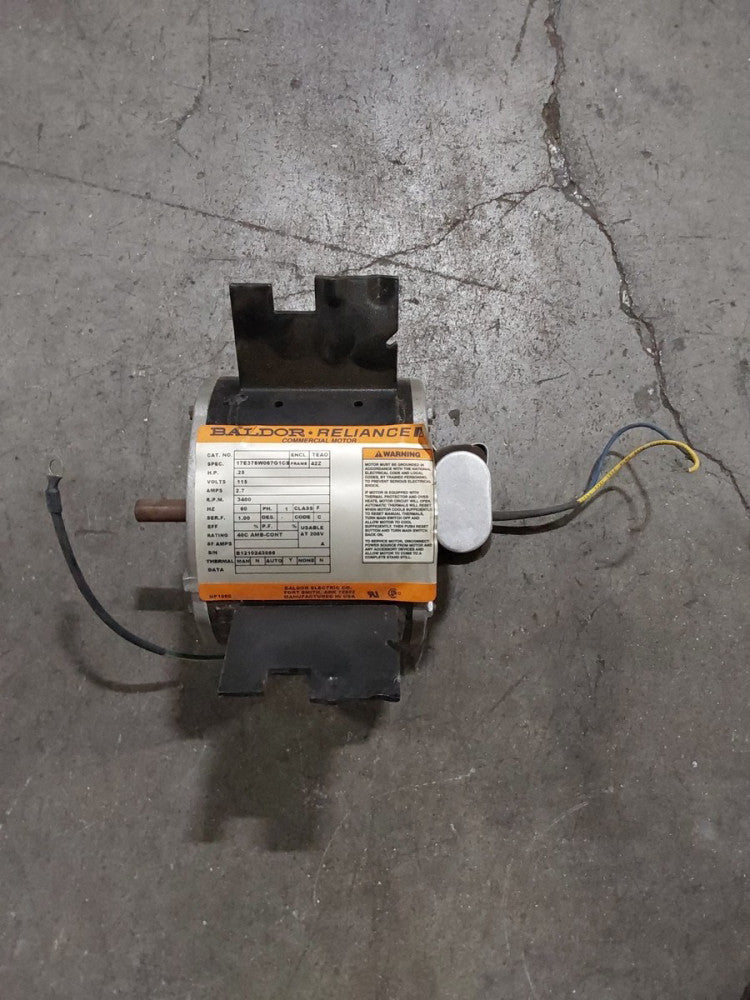 BALDOR RELIANCE COMMERCIAL MOTOR, SPEC# 17E378W067G1C9, HP .25
