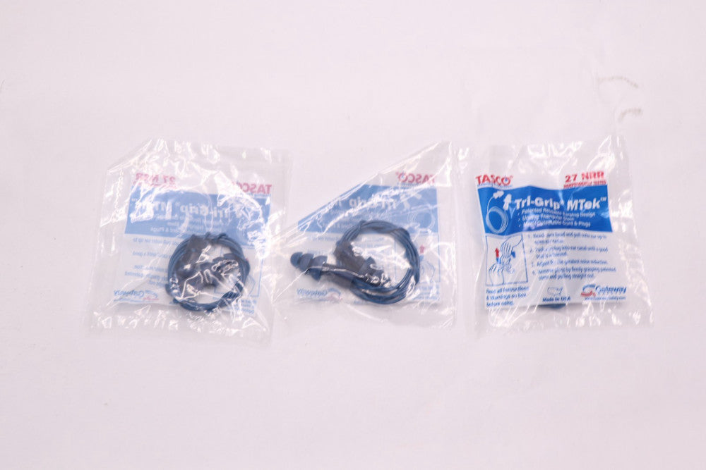 (3-Pk) Tasco Tri-Grip Pre-Molded Earplugs Blue