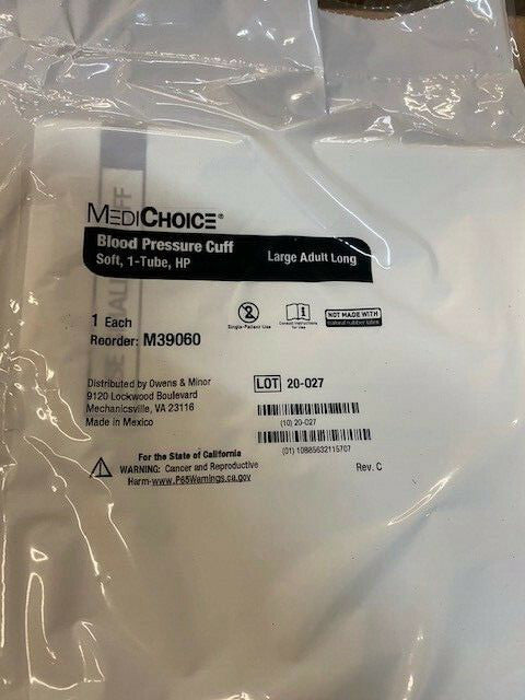 (1) MEDICHOICE M39019 -  Soft, Adult Long, 1-Tube, HP (NEW)