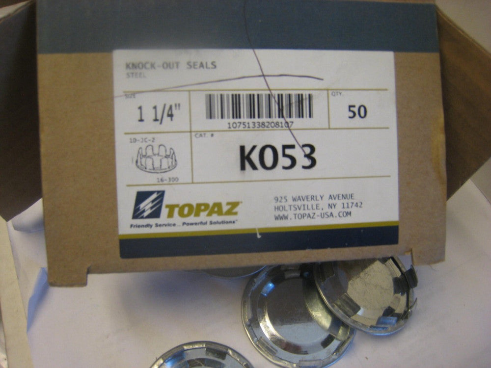50 TOPAZ KNOCK-OUT SEALS 1 1/4” K053