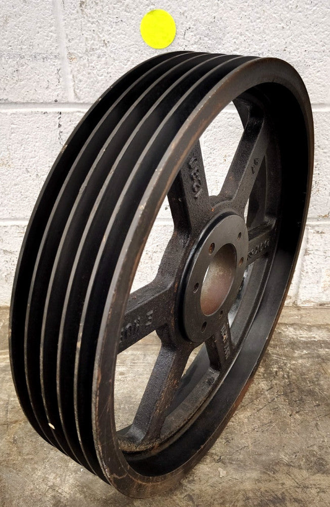 MARTIN 5 GROOVE V-BELT PULLEY BUSHED BORE 4" WIDTH 20" PITCH DIAM CAST IRON