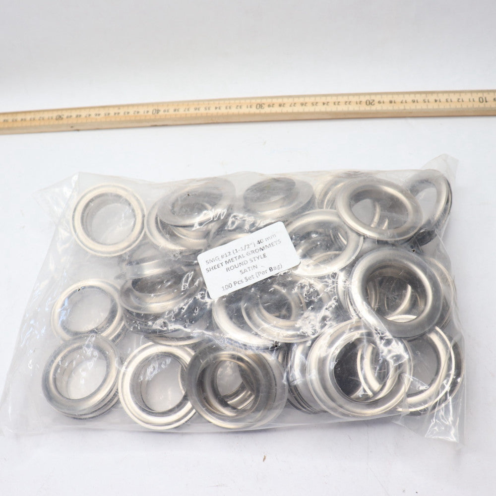 (100-Pk) Sheet Metal Grommets Round Style Satin 1-1/2"