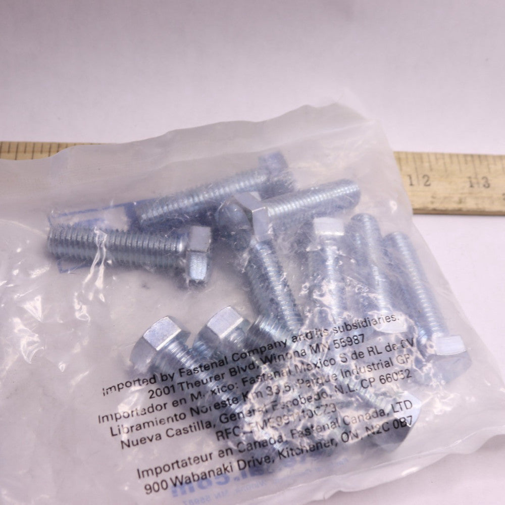(10-Pk) Fastenal Tap Bolt SAE J429 Grade 5 Zinc Finish Steel 1/2"-13 x 2" 