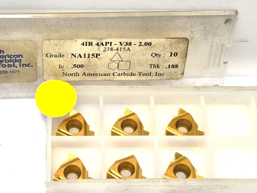 NORTH AMERICAN*4iR 4API V38-2.00*LAYDOWN THREADING INSERT*****LOT OF 6