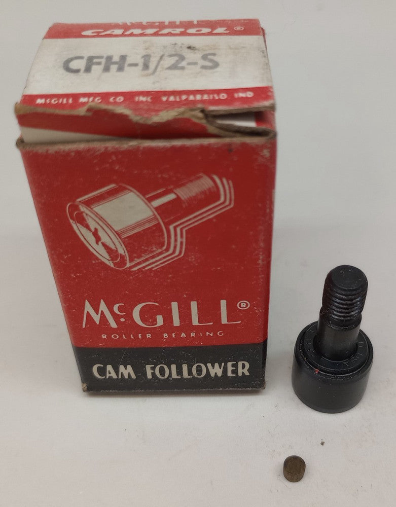 McGill CFH-1/2-S Cam Follower 1/2" Roller OD 3/8" Roller Width 1/4" Stud Dia