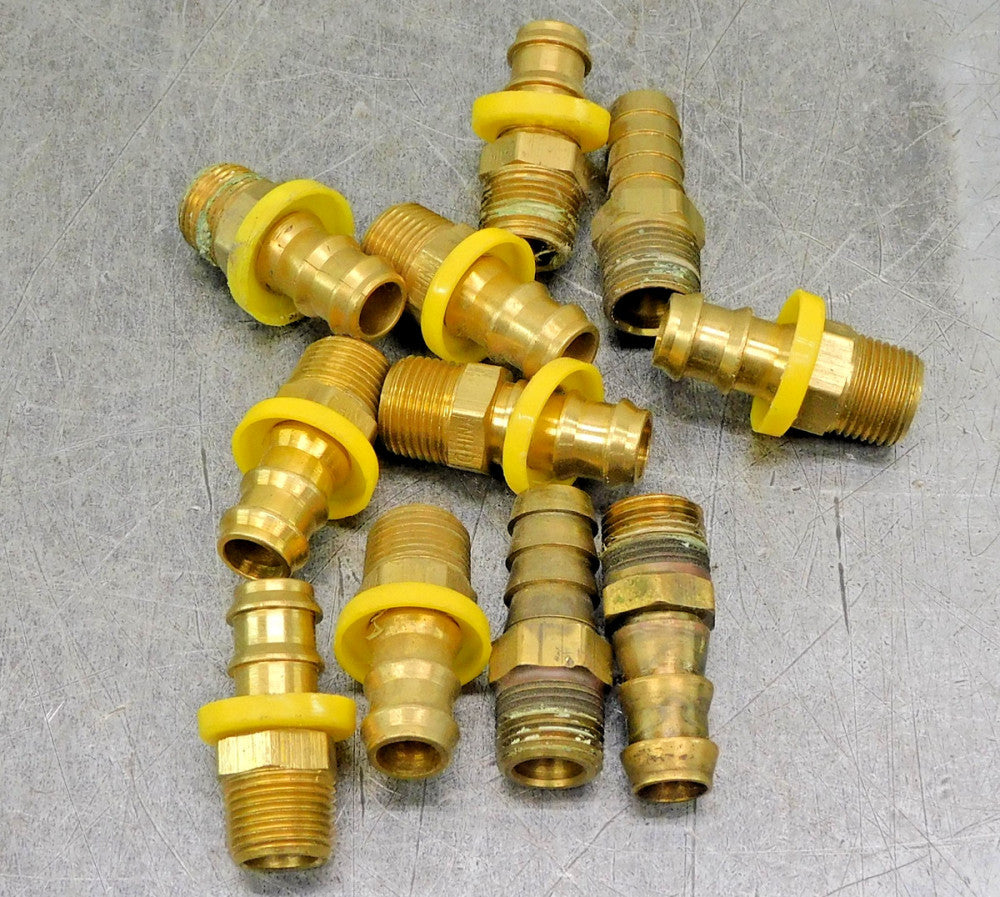 Brass Hose Barb Adapter 3/8" NPT x 3/8" Hose Barb DIA Lot of Eleven (11)