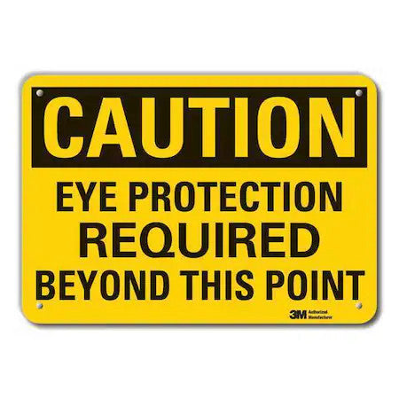 Lyle Lcu3-0381-Ra_14X10 Caution Sign,10 In H,Alum,Eye Protection,