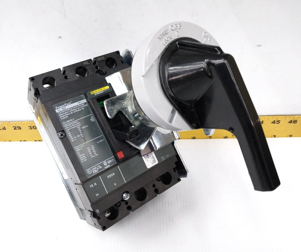 NEW SQUARE D 15 AMP CIRCUIT BREAKER W/ HANDLE MECH. 600 VAC 3 POLE  HLL36015LV
