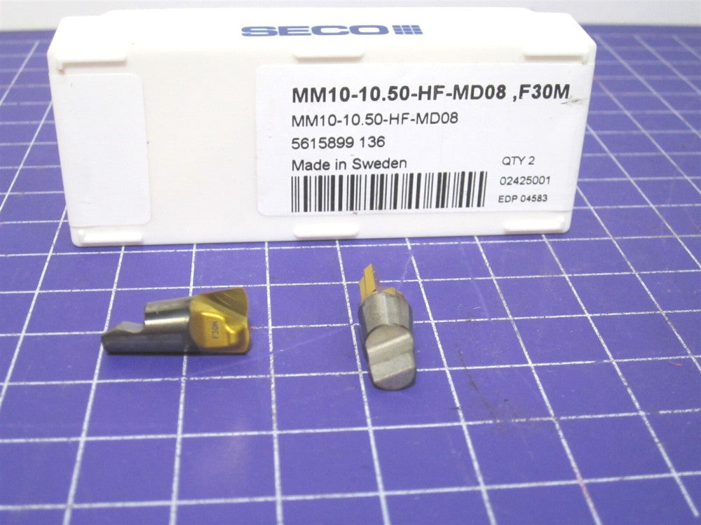 Seco (MM10-10.50-HF-MD08 F30M) Slotting Milling Tip Inserts 2F 0.1970" Pack of 2