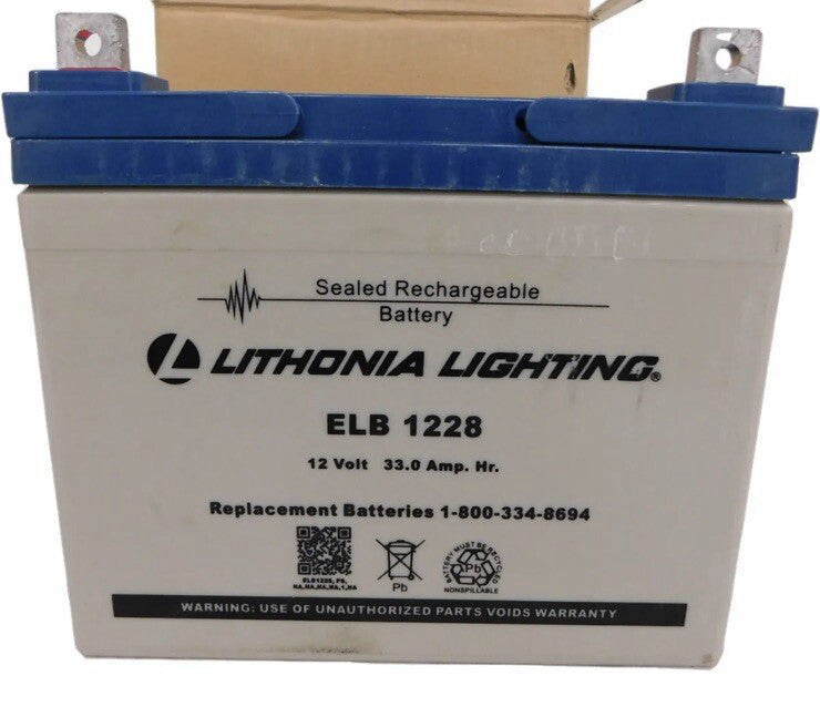 LITHONIA LIGHTING ELB 1228 Battery,Sealed Lead Acid,12V,28 Ah Nos Surplus