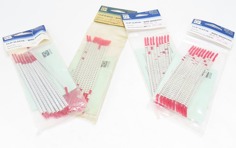 Brady Lot SCN-10 Clip-Sleeve Wire Markers 19 Sticks Each SCN-10-D & SCN-10-F NEW