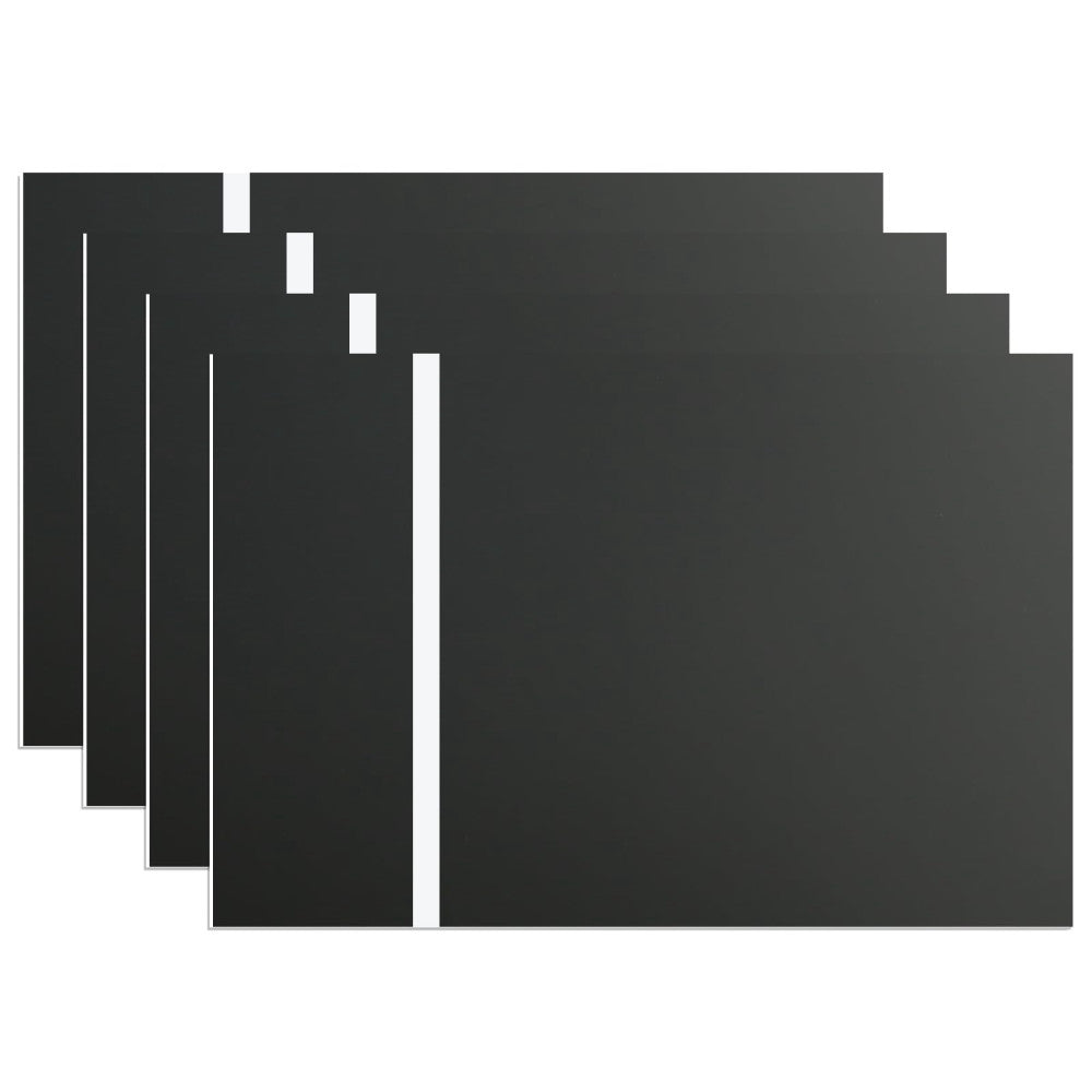 Double Color Acrylic Sheet (8" x 12", 200 * 300 mm, 4 Pieces)-Black/White