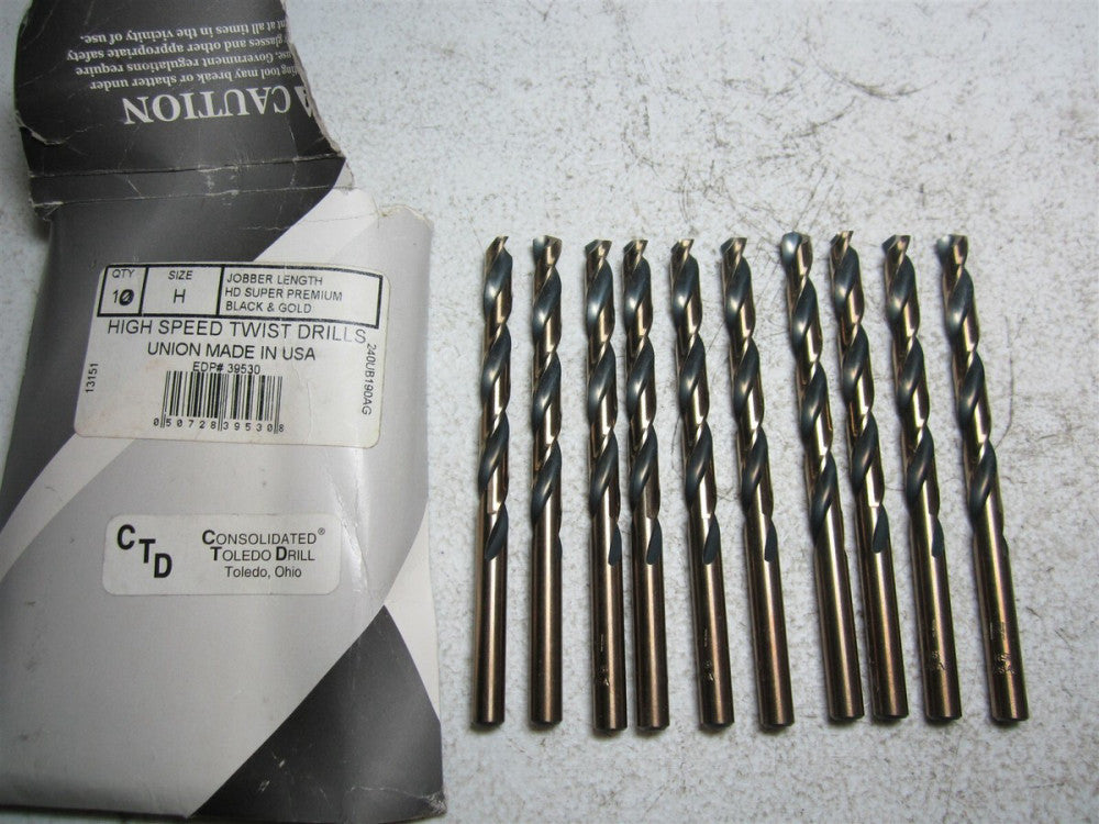 Norseman / CTD (39530) 4-1/8" OAL Letter H 135° HSS RH Jobber Drill - Pack of 10