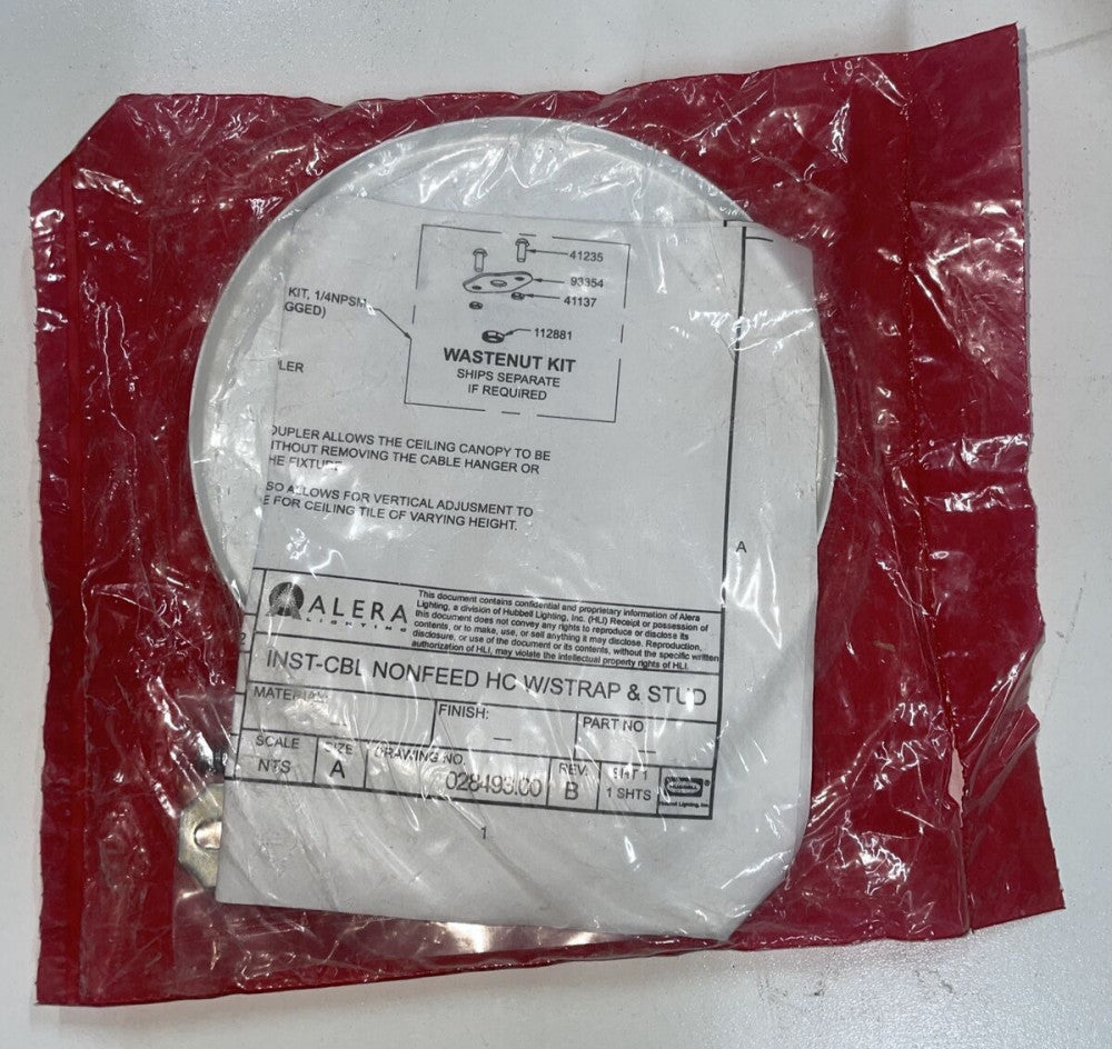 New ALERA Lighting Instruction Cable Mount 028494.50 INST CBL NON FEED W/ STRAPS