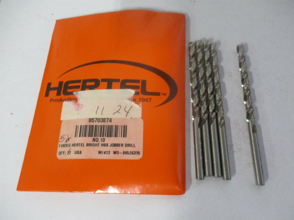 (85703874) #10 2-7/16" x 3-5/8" 118° High Speed Steel Jobber Drill - Pack of 5