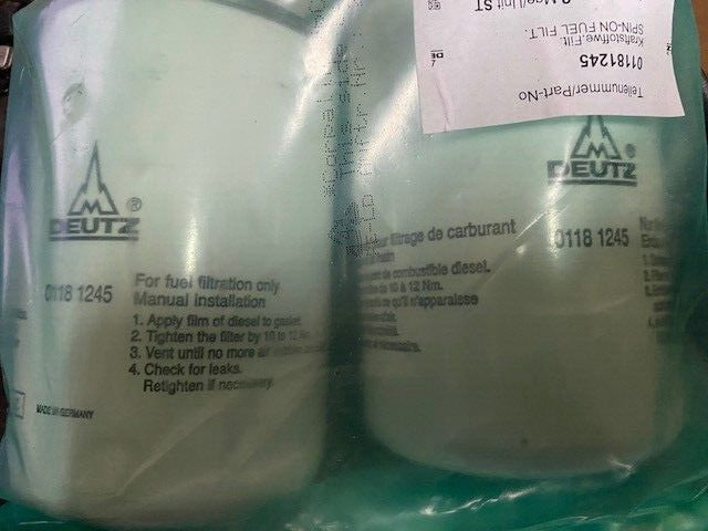 (2 PACK) DEUTZ FILTER 0118 1245