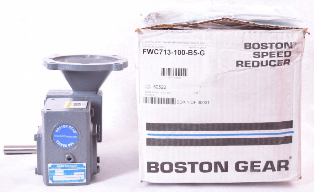 Boston Gear Double Reduction Right Angle Worm Gear Speed Reducer FWC713-100-B5-G