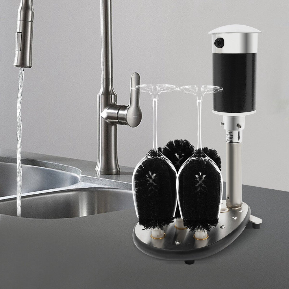 5 Brush Glass Washer Countertop Restaurant Bar Electric Glass Washer    