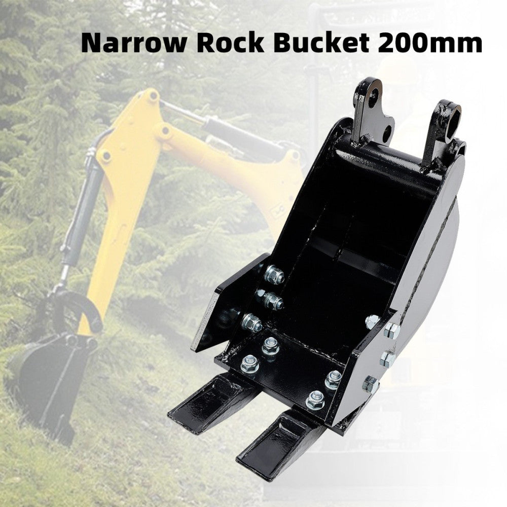 2-Teeth Attachment 200mm Narrow Trenching Bucket For Mini Excavators Digger