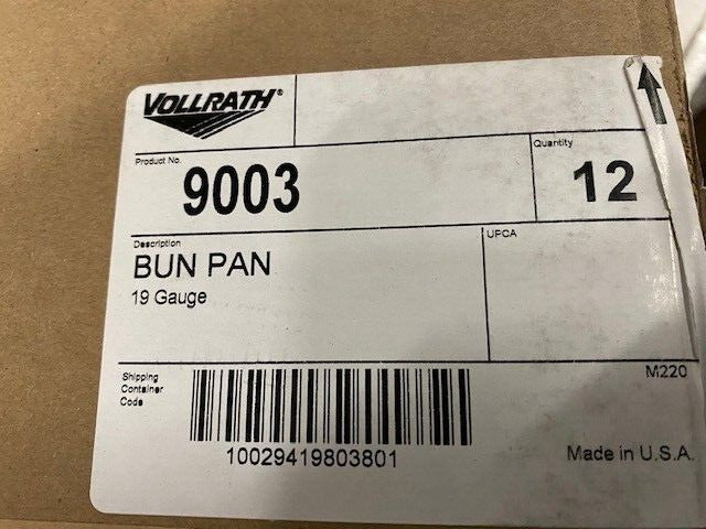 (Case of 12)Vollrath 9003 - Full Size Wear-Ever® 19 Gauge Aluminum Sheet Bun Pan