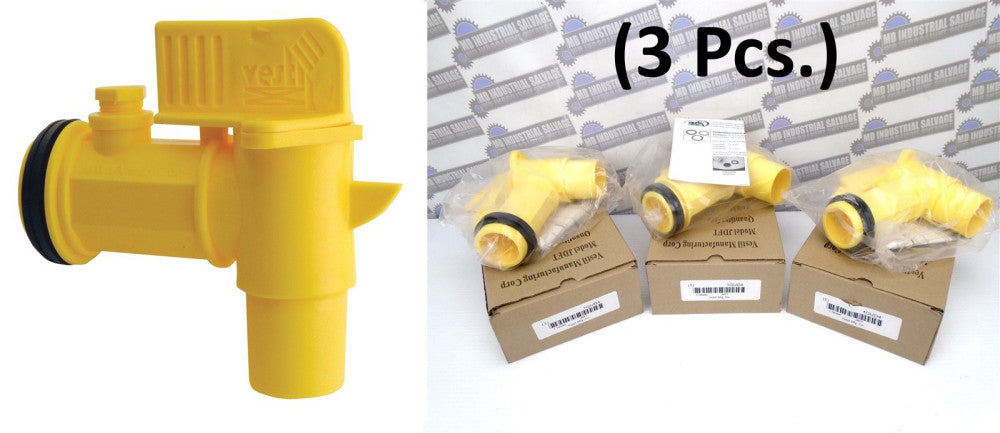 (3 Pcs) - VESTIL - JDFT 1GUD4 - 2" JUMBO MANUAL DRUM FAUCET Polypropylene (NEW)