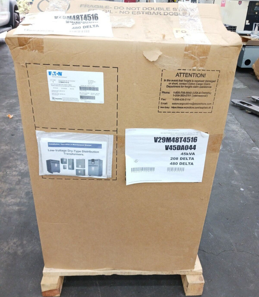 NEW Eaton 45 KVA 3 Phase Step Up Transformer 208 Delta Pri 480 V Delta Sec