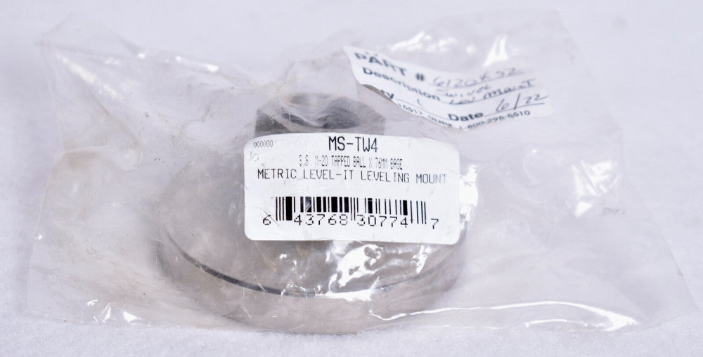 Metric Level-It Leveling Mount SS M-20 Tapped Ball Boltless 3"  Base MS-TW4