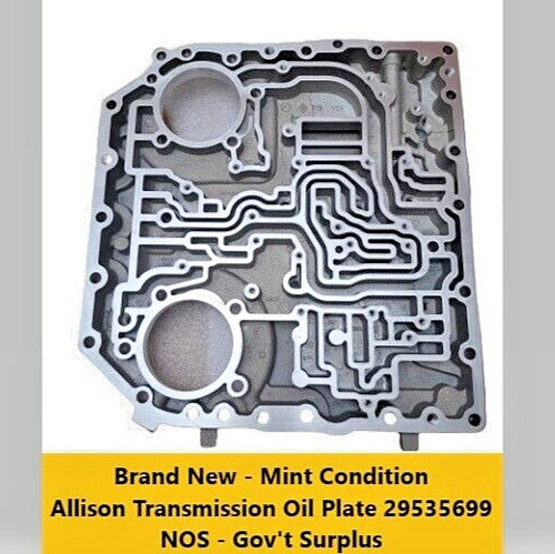 Brand New Mint Condition Allison Transmission Oil Plate 29535699 NOS Gov't Supls