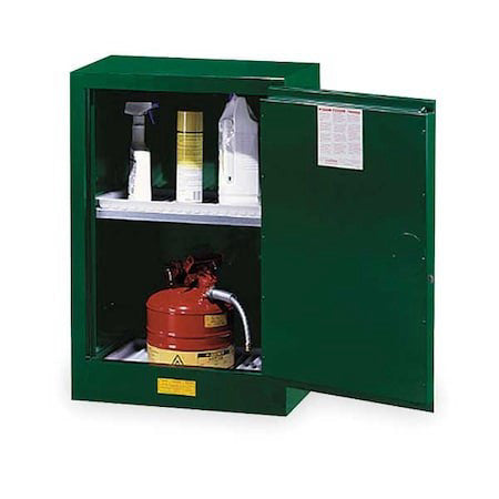 Justrite 891204 Hazardous Material Storage Cabinet, 12 Gal, 1 Shelves, Steel,