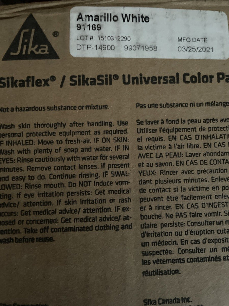 (16) SIKA / SIKASIL UNIVERSAL COLOR PAKS AMARILLO WHITE 91169