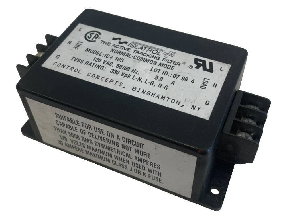 NEW CONTROL CONCEPTS IC+105 ISLATROL TRACKING FILTER 120VAC 50/60HZ 5.0 A IC105