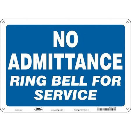 Condor 472H84 Safety Sign, 10 In Height, 14 In Width, Aluminum, Horizontal